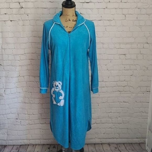 Vintage 80s Blue Bear Kawaii Cozy Pajamas - Picture 2 of 15